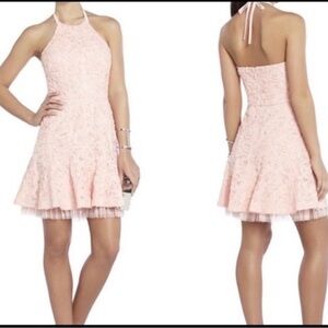 BCBGMaxAzria Blush Backless Lace Dress